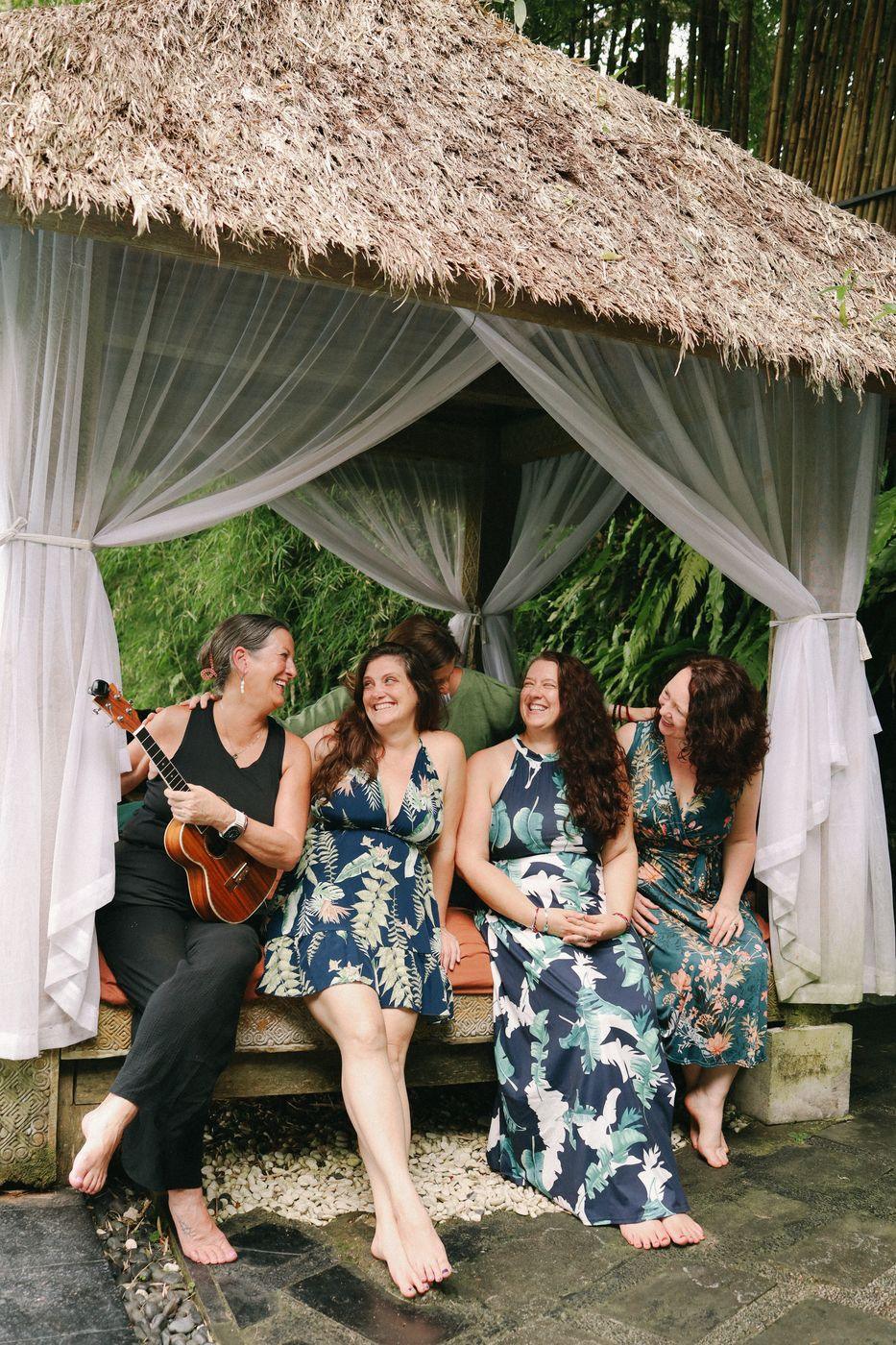 Retreat guests together in Bali
